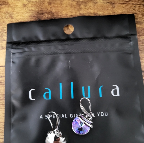 Callura Vitrail Light Wrapped Drop Earrings W Swarovski Crystals,Purple/Blue, 1" - Picture 12 of 16